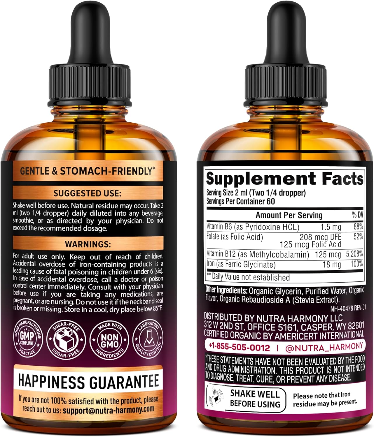 USDA Organic Iron Drops for Women