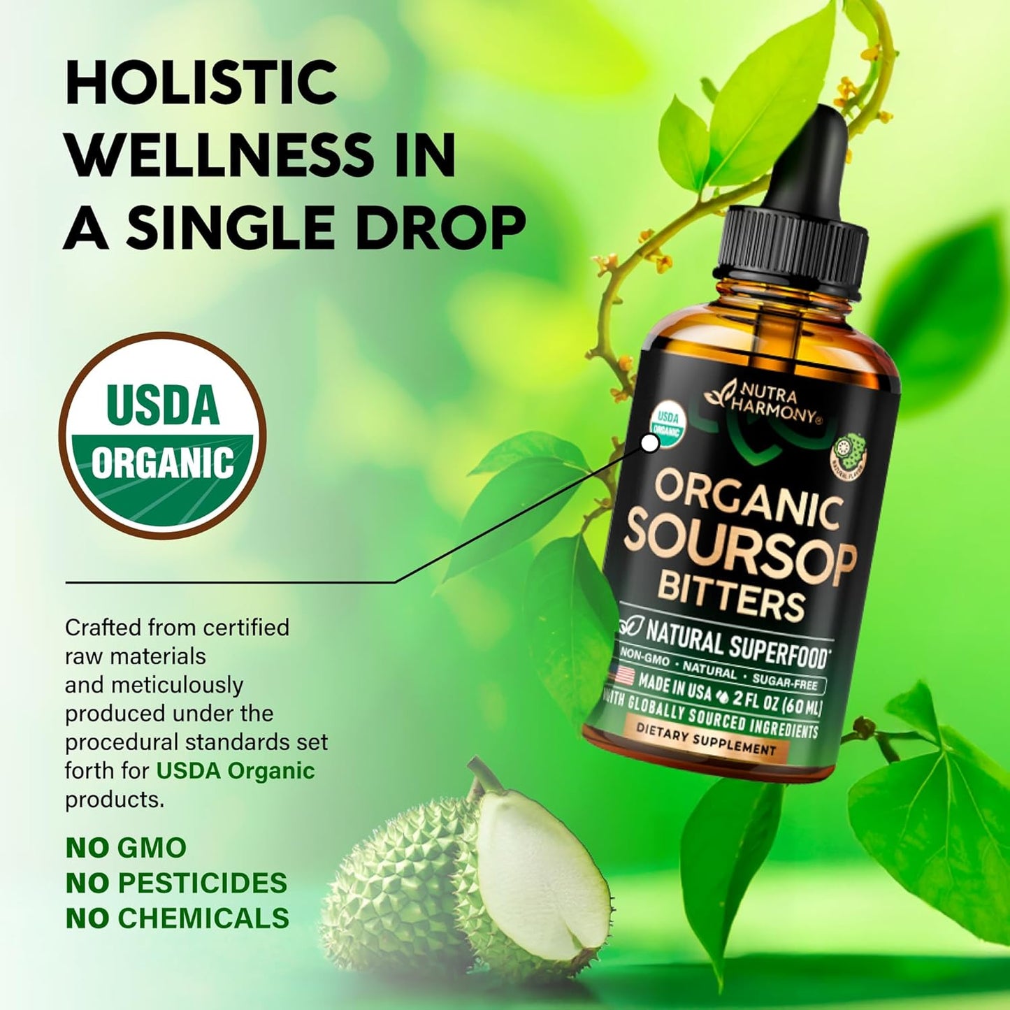 USDA Organic Graviola Soursop Liquid Extract