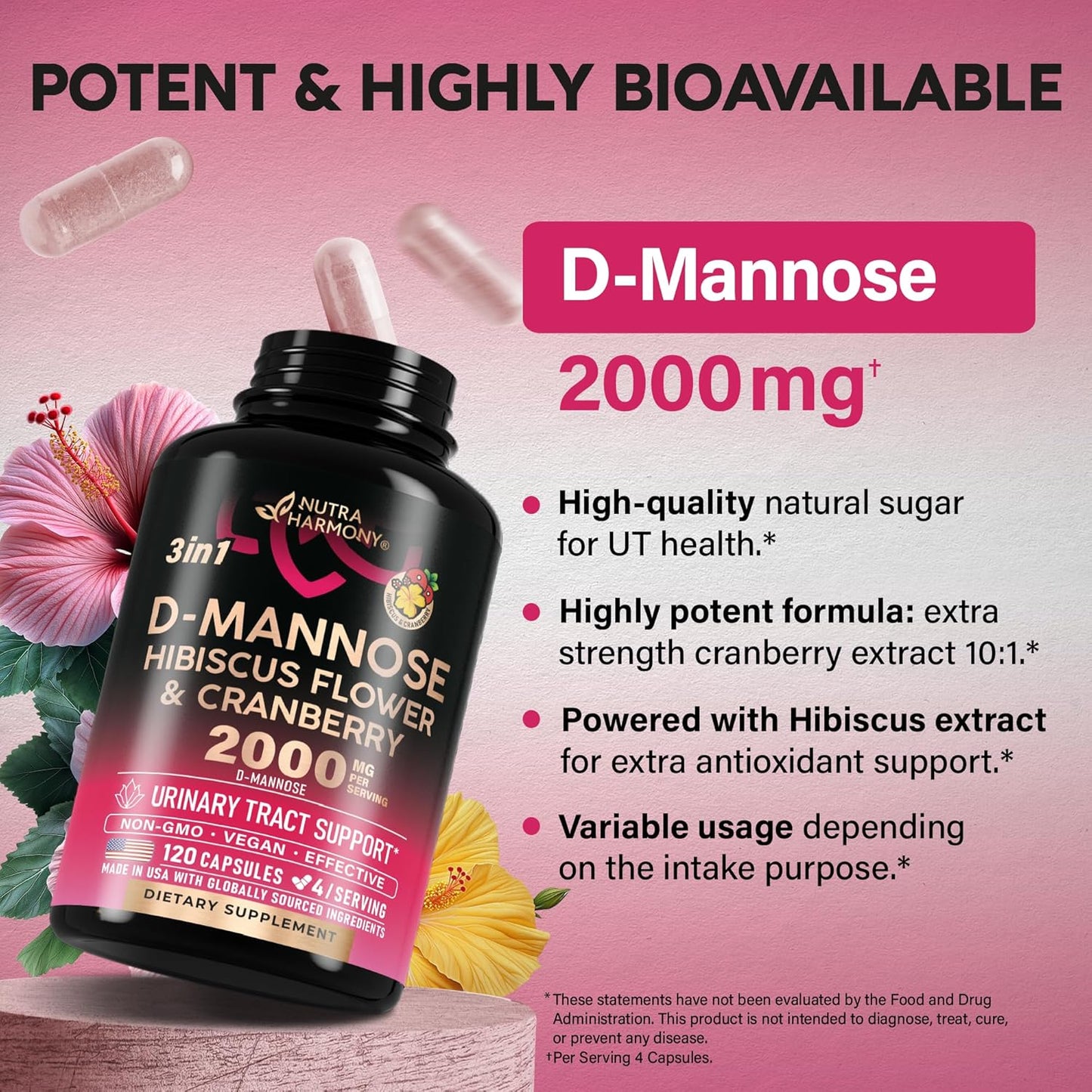 D-Mannose 2000mg Capsules