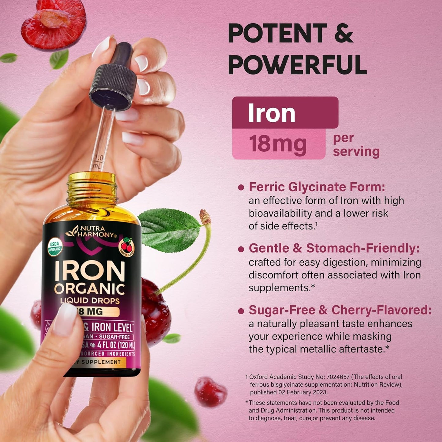 USDA Organic Iron Drops for Women