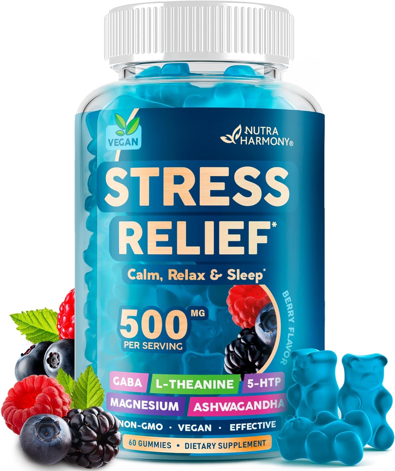 Stress Relief Supplement Gummies NUTRAHARMONY