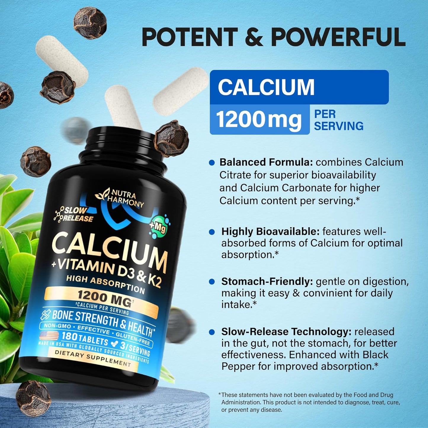 Calcium 1200 mg with Vitamin D3&K2