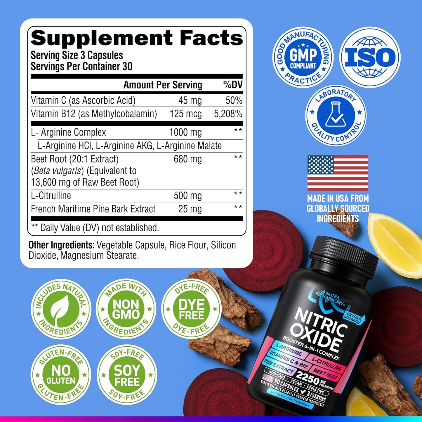 Nitric Oxide Booster Supplement: 6-in-1 complex