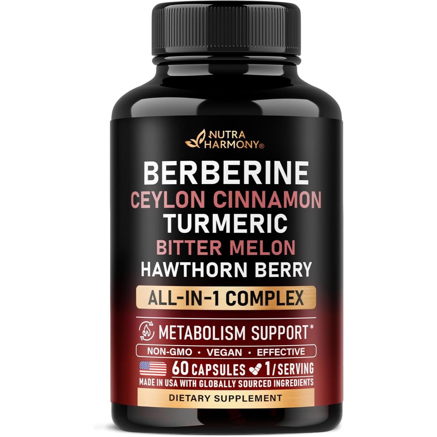 Berberine with Ceylon Cinnamon | Apple Cider Vinegar | Hawthorn Berry | Citrus Bergamot | Bitter Melon
