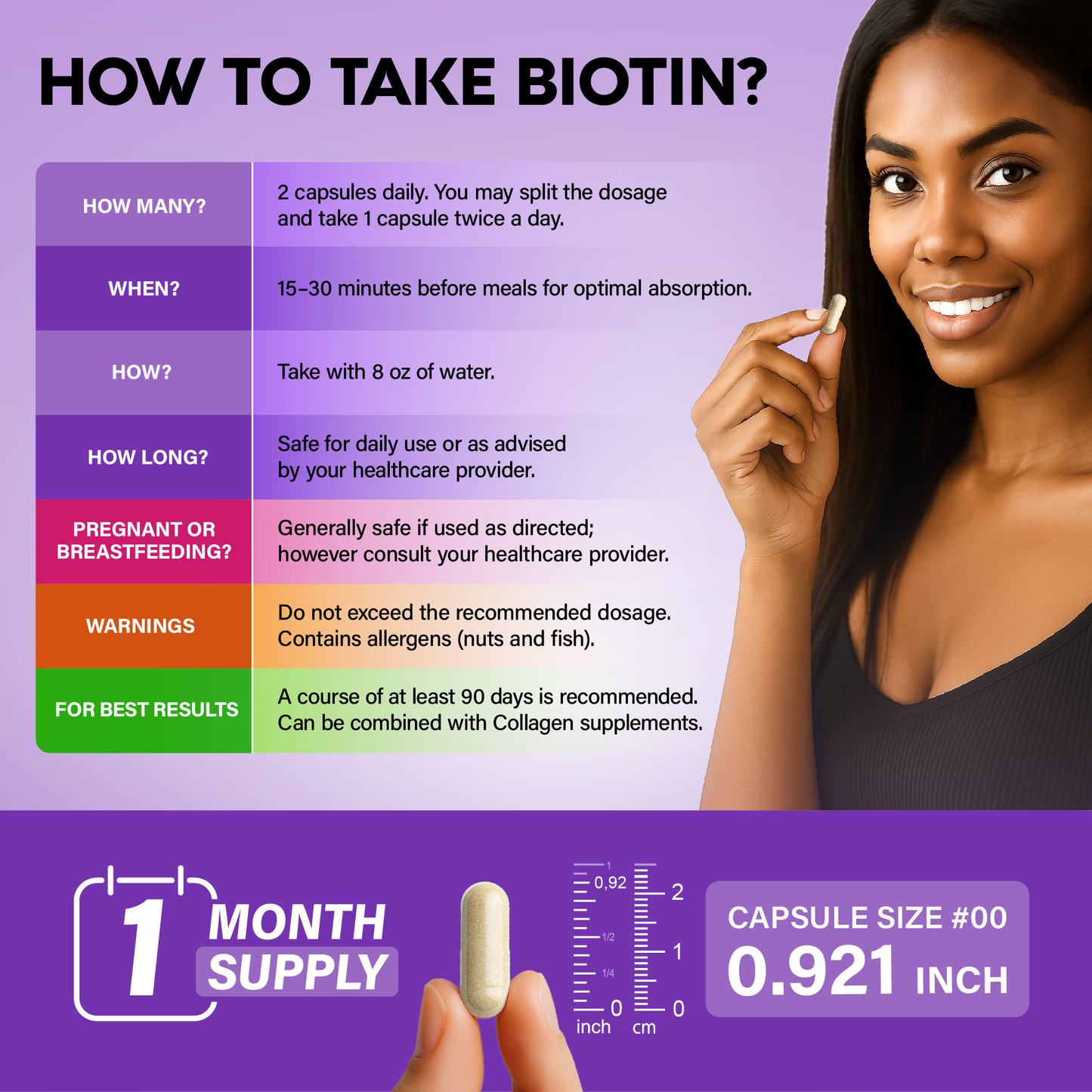 Biotin Vitamins with Collagen & Keratin