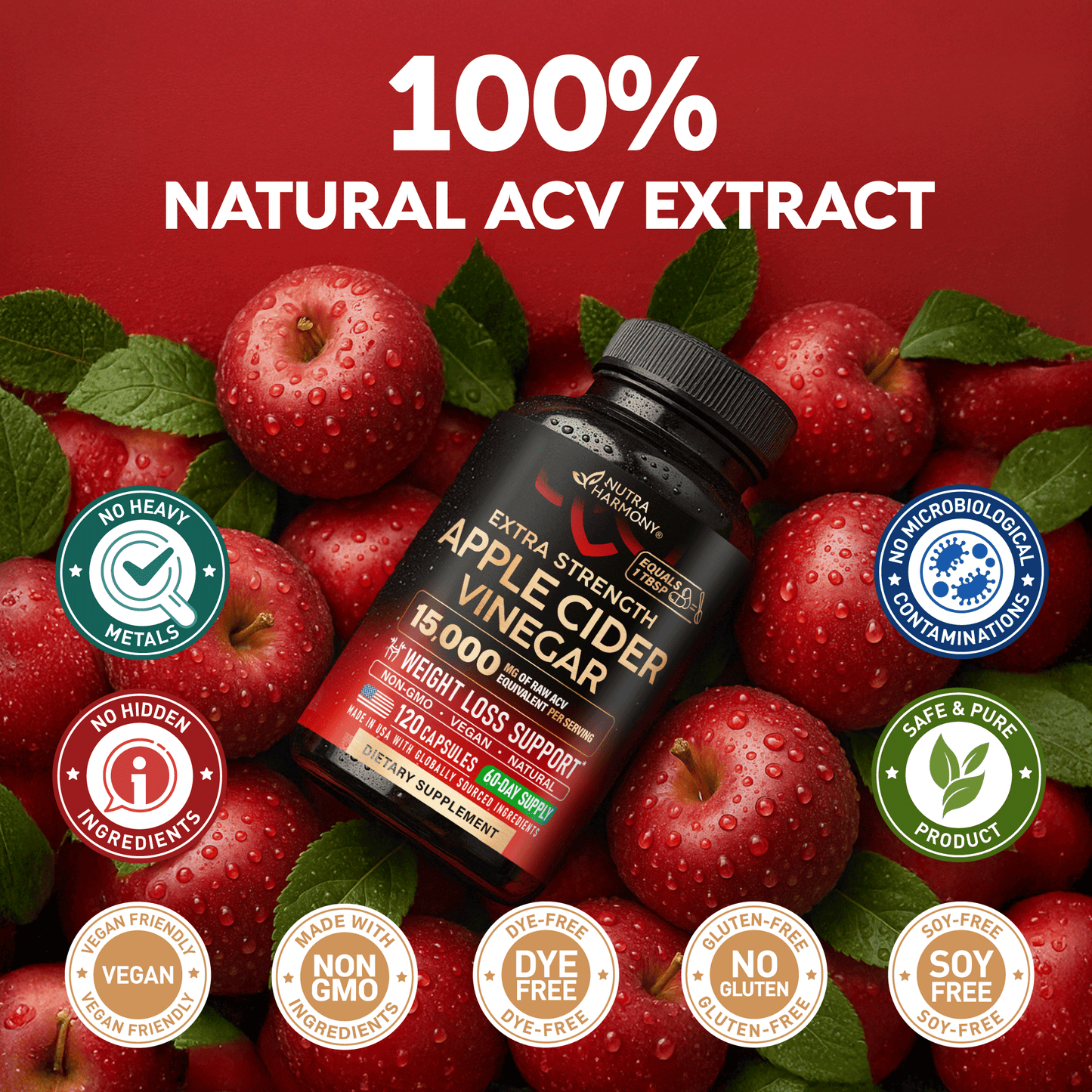 Apple Cider Vinegar Capsules for Energy, Metabolism & Weight Loss Support