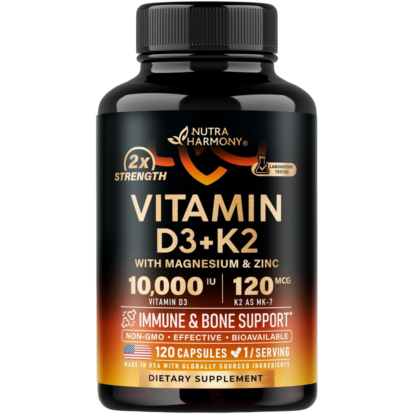 Vitamin D3+K2 with Magnesium, Zinc & Vitamin C & B12