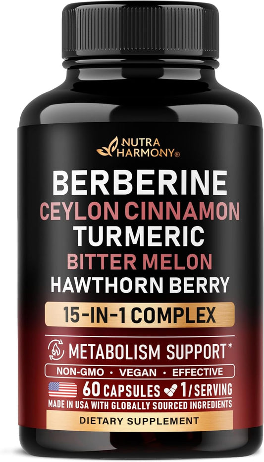 Berberine with Ceylon Cinnamon | Apple Cider Vinegar | Hawthorn Berry | Citrus Bergamot | Bitter Melon