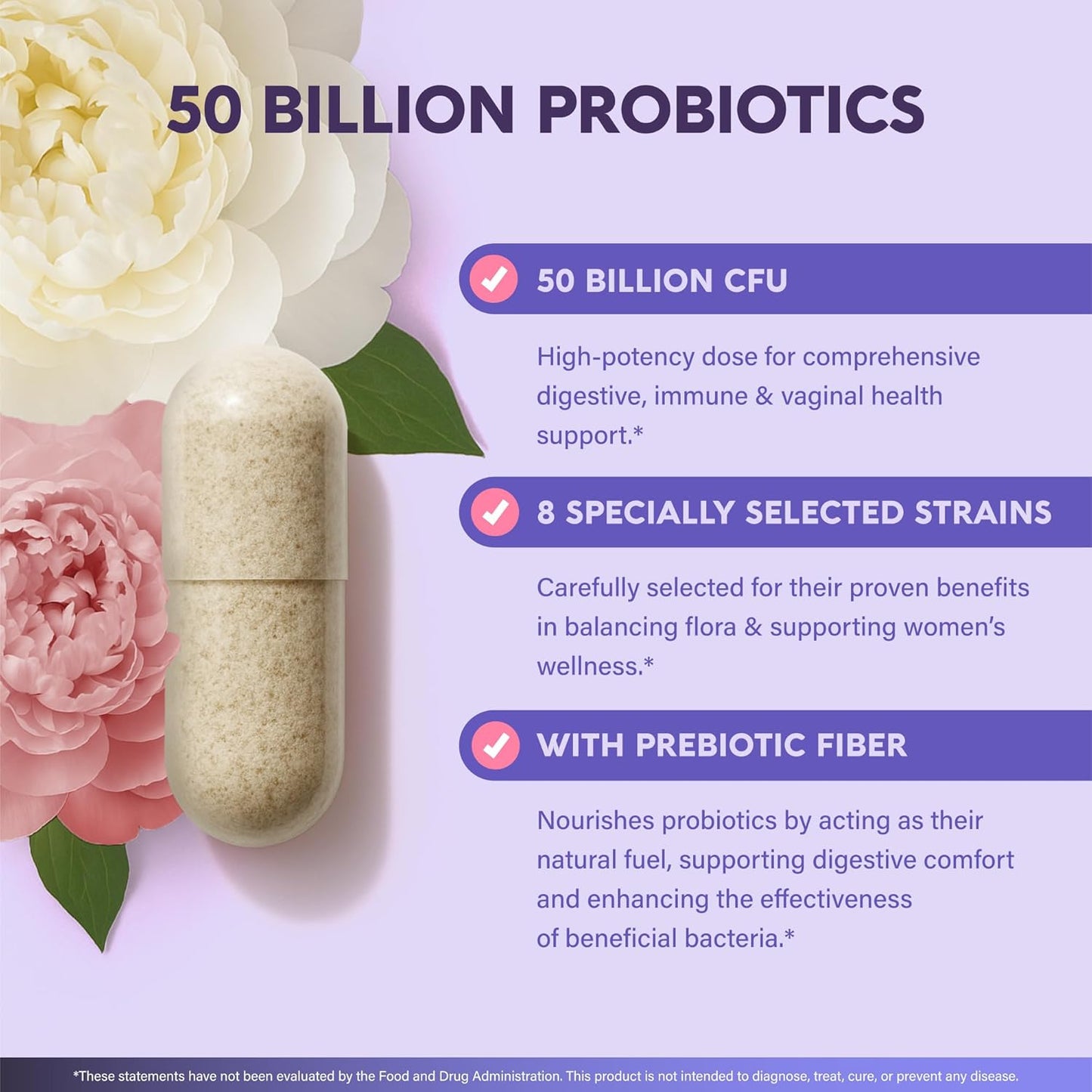Probiotics for Women with Prebiotics & Fiber