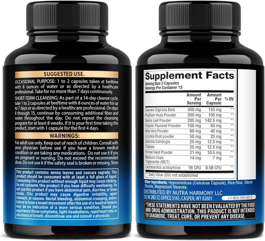 15-Day Colon Cleanse Complex for Women & Men with Probiotics & Fiber