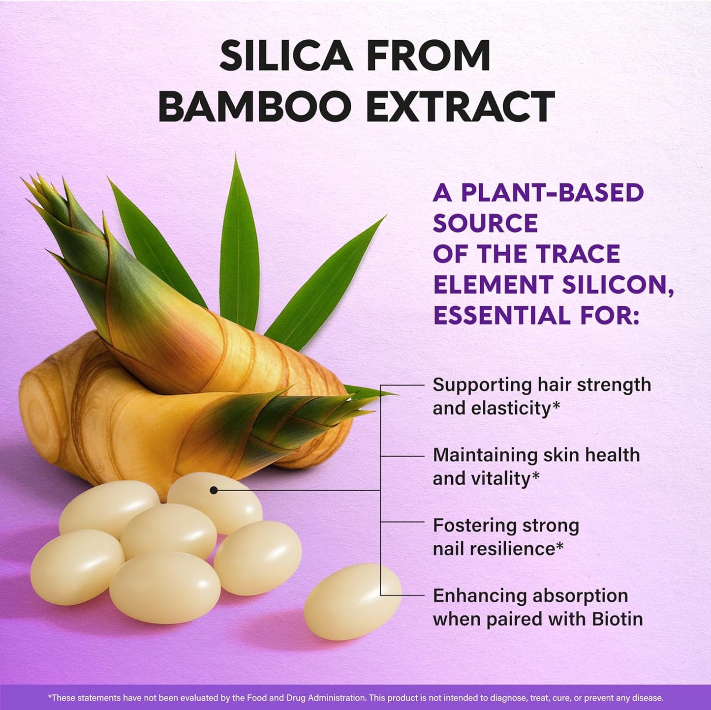 Biotin Softgels with Silicon for Hair Growth Support, Skin & Nails