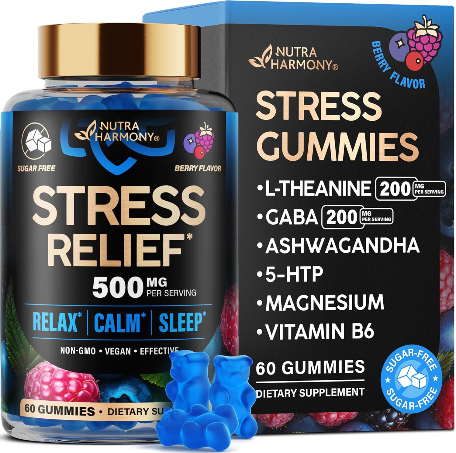 Stress Relief Gummies for Relax, Calm & Sleep Support