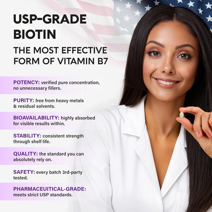 Biotin Softgels with Silicon for Hair Growth Support, Skin & Nails