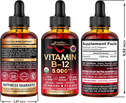 USDA Organic Vitamin B12 Sublingual Drops