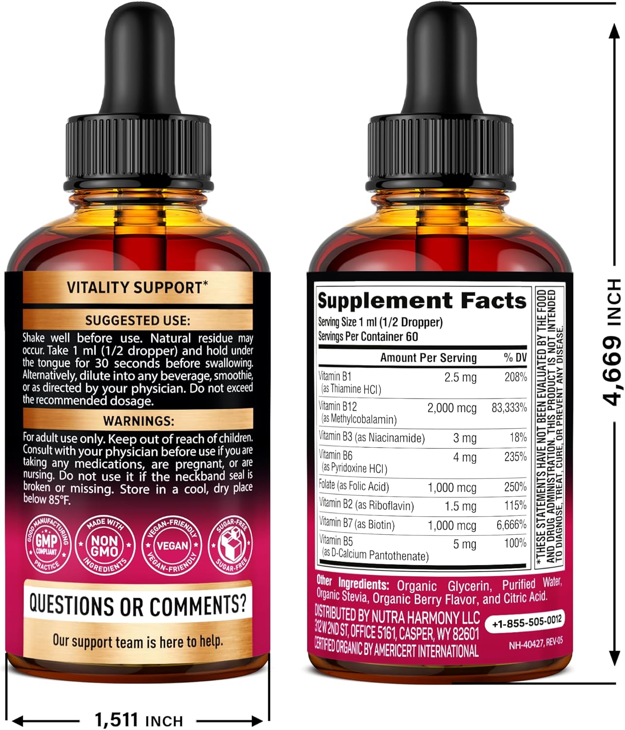 USDA Vitamin B Complex Liquid Drops