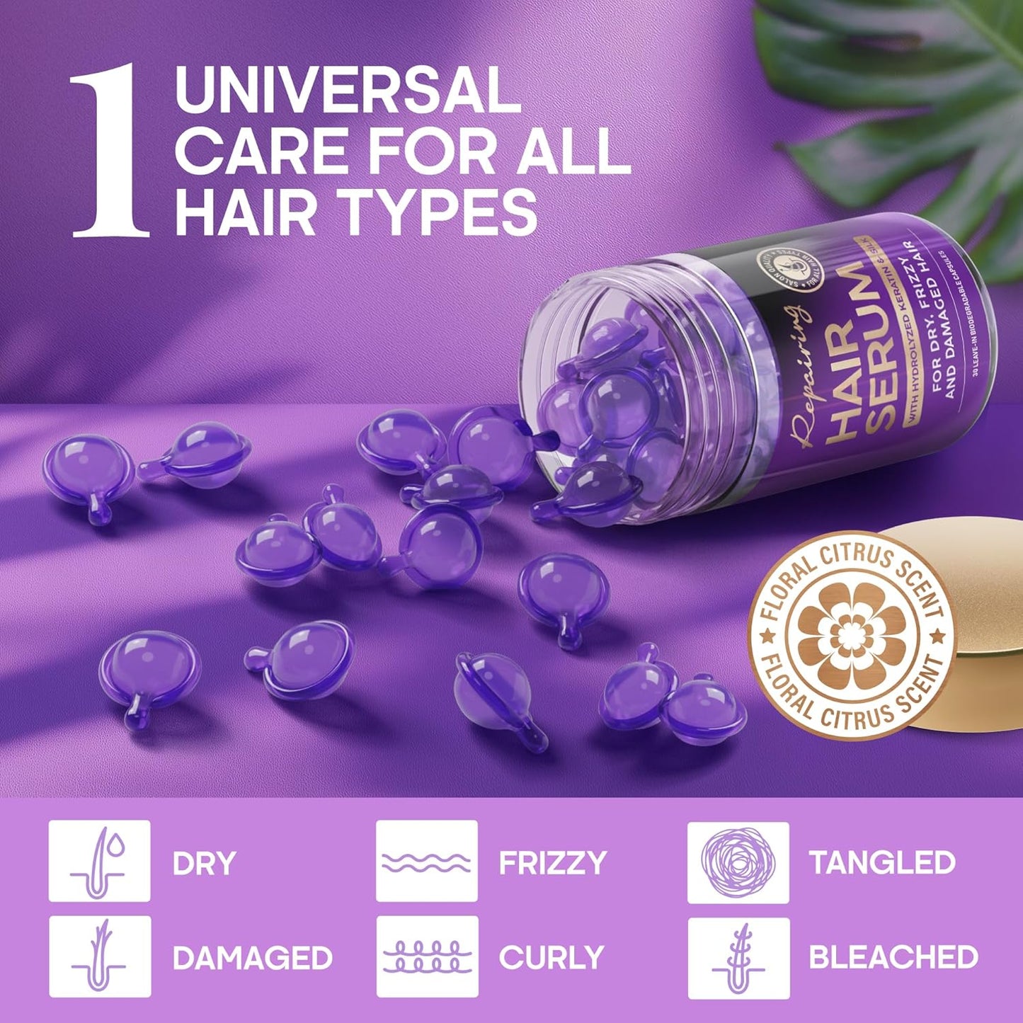 Hydrating Hair Oil Capsules for Damaged Hair