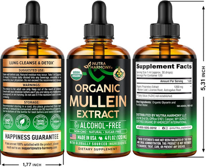 USDA Organic Mullein Drops for Lungs