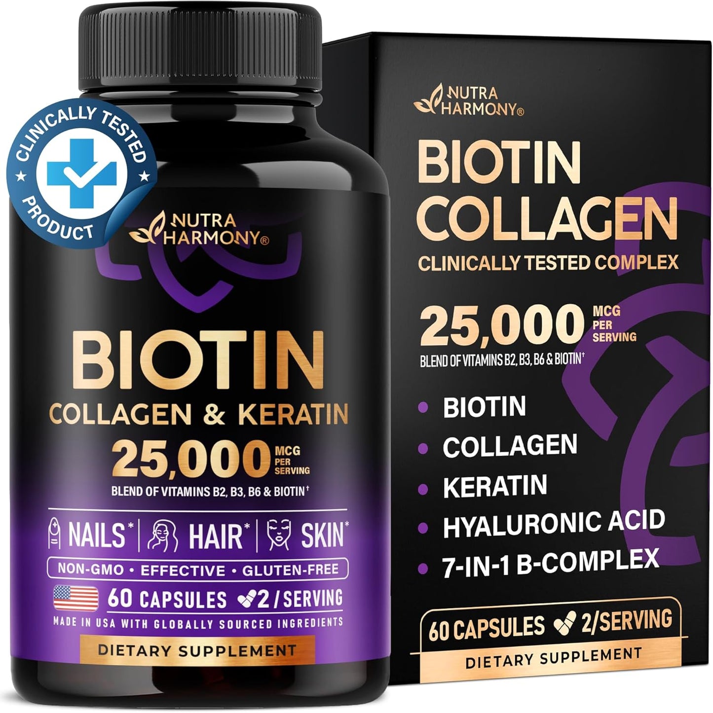 Biotin Vitamins with Collagen & Keratin