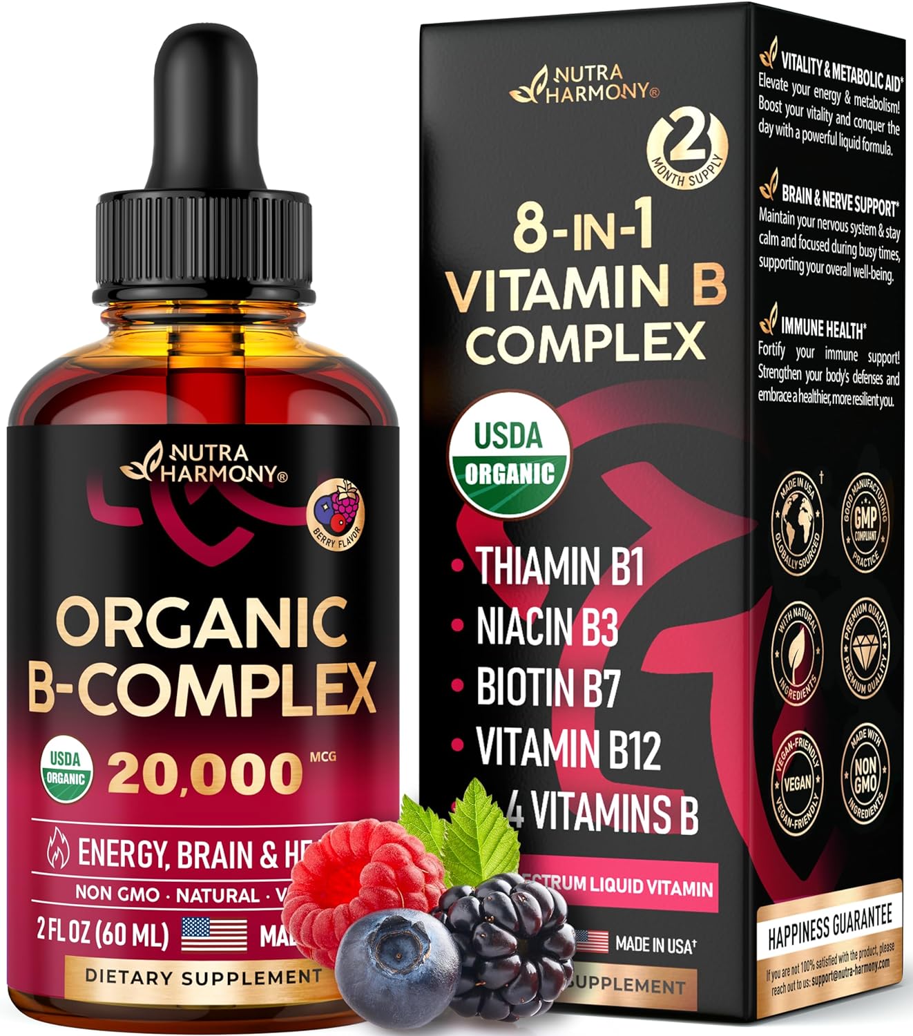 USDA Vitamin B Complex Liquid Drops – NUTRAHARMONY