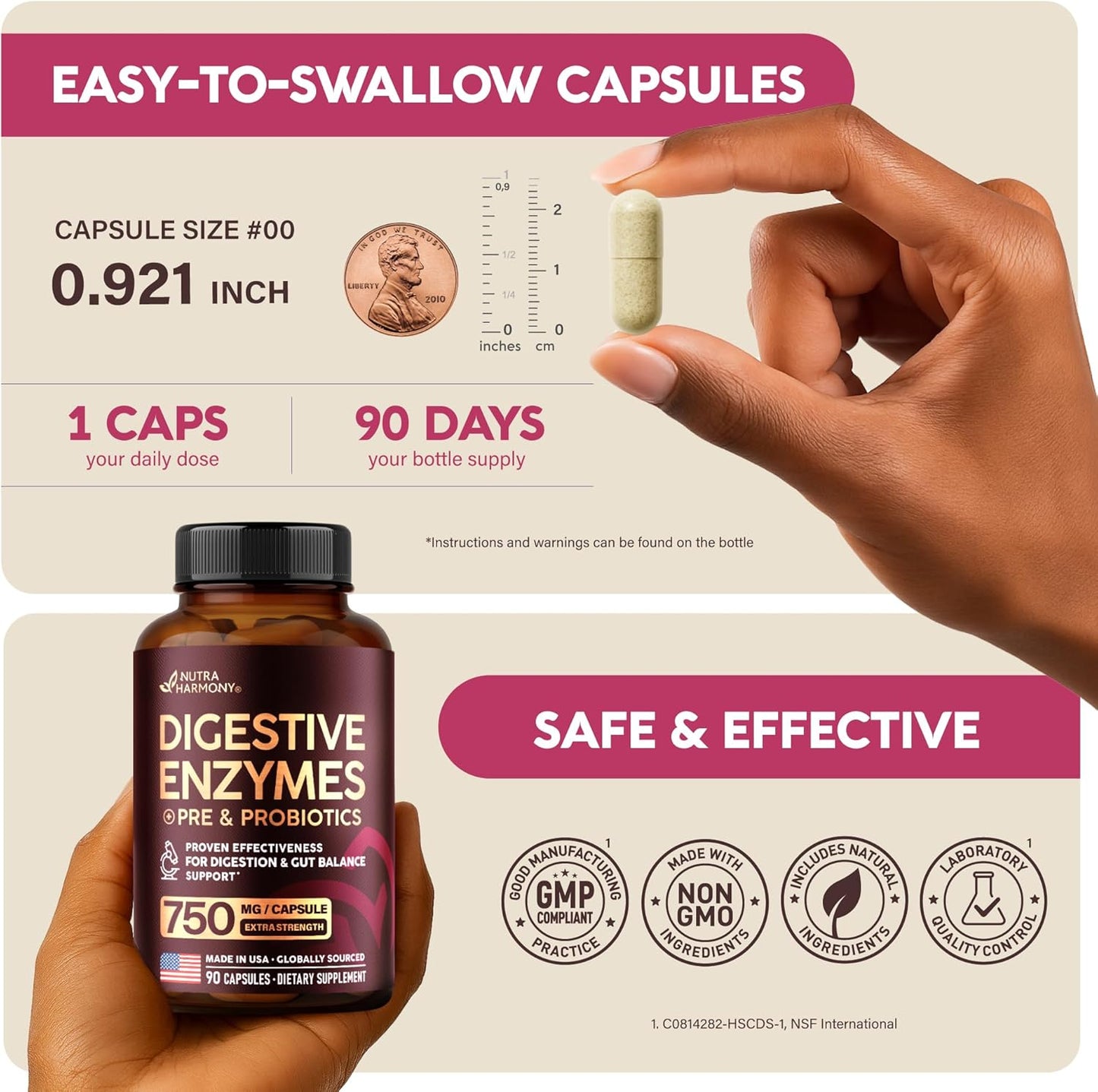 Digestive Enzymes for Women & Men with Multi Enzymes, Papaya, Bromelain, Probiotic & Prebiotics