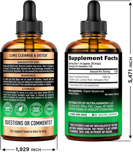 USDA Organic Mullein Drops for Lungs