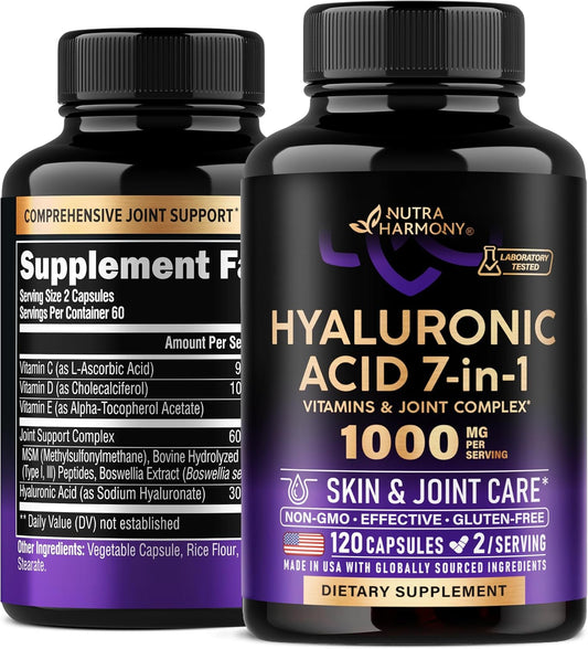 Hyaluronic Acid Supplement Complex 7-in-1 for Skin Hydratation & Joint Comfort
