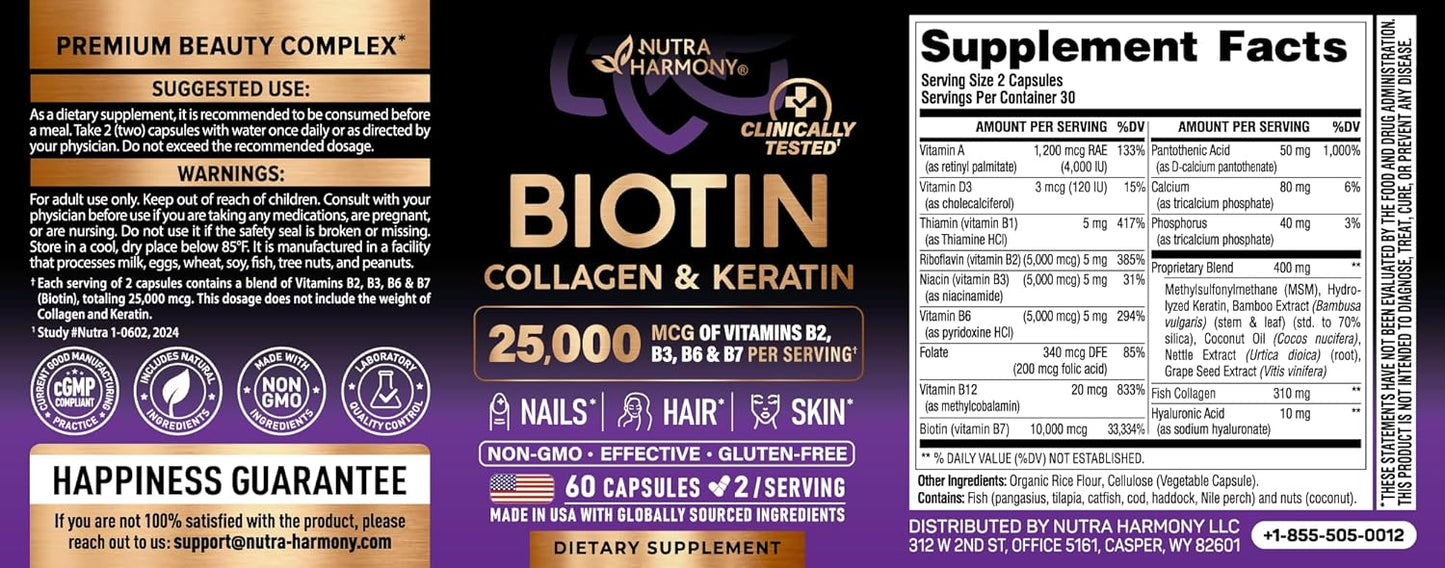 Biotin Vitamins with Collagen & Keratin