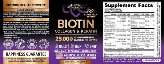 Biotin Vitamins with Collagen & Keratin