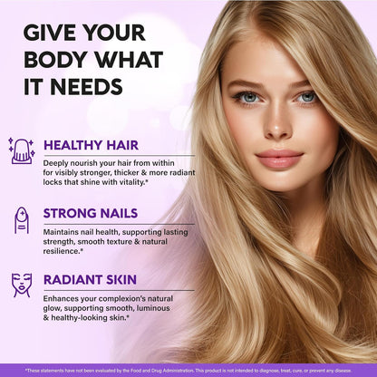 Biotin Softgels with Silicon for Hair Growth Support, Skin & Nails