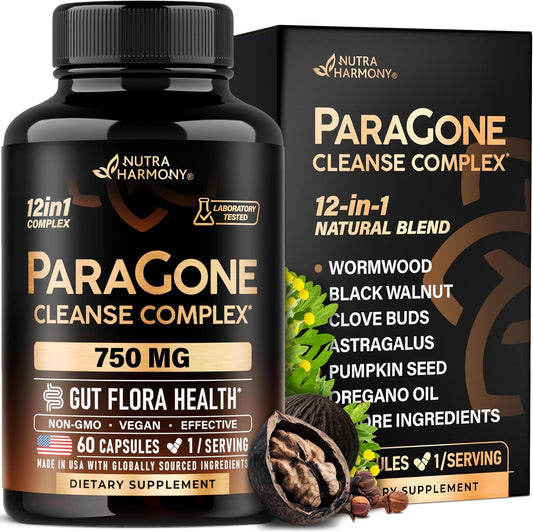 ParaGone Cleanse Complex for Men & Women with Wormwood, Black Walnut, Clove, Astragalus etc.