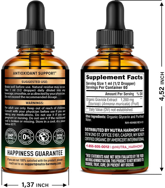 USDA Organic Graviola Soursop Liquid Extract