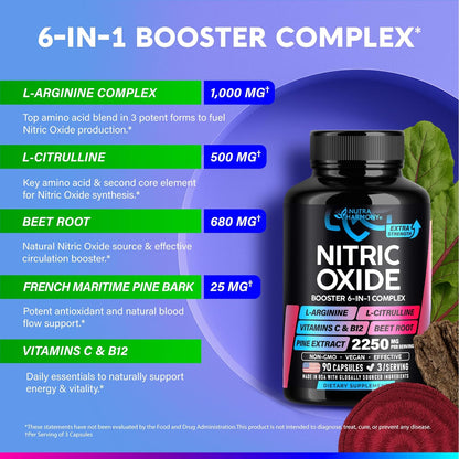 Nitric Oxide Booster Supplement: 6-in-1 complex
