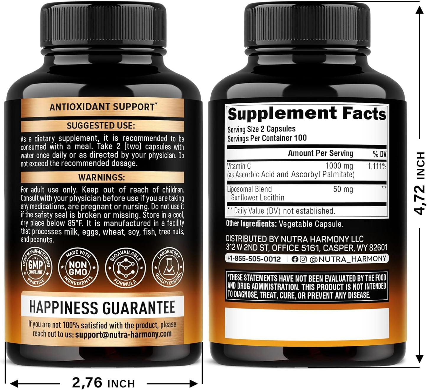 Liposomal Vitamin C 1000 mg - High Absorption & Gentle On Stomach