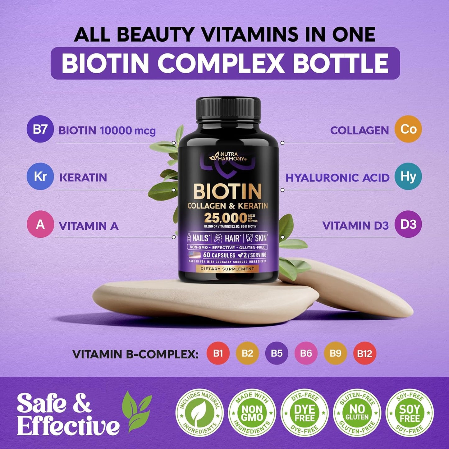 Biotin Vitamins with Collagen & Keratin