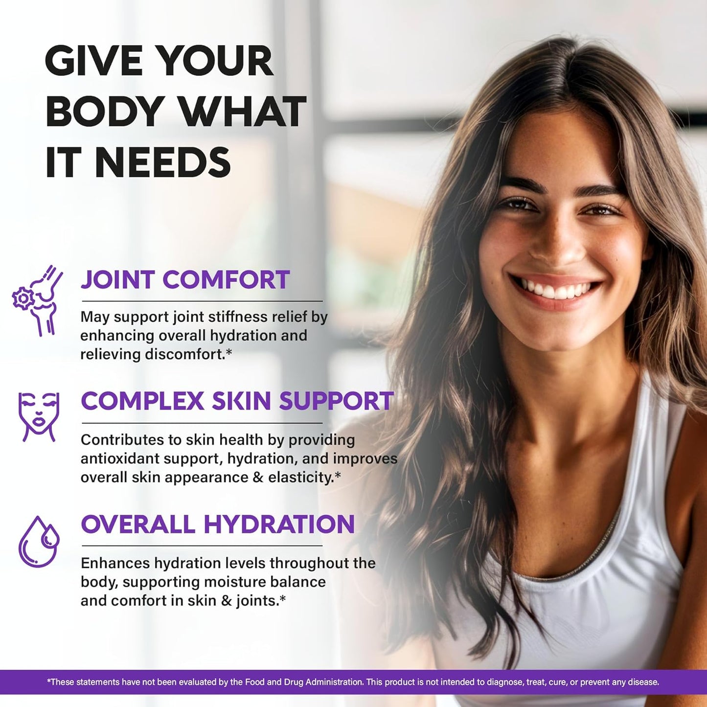 Hyaluronic Acid Supplement Complex 7-in-1 for Skin Hydratation & Joint Comfort