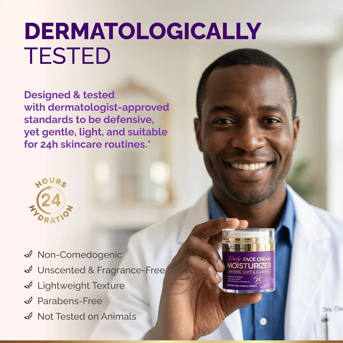 Day & Night Face Moisturizer with Collagen Retinol & Hyaluronic Acid for Women & Men