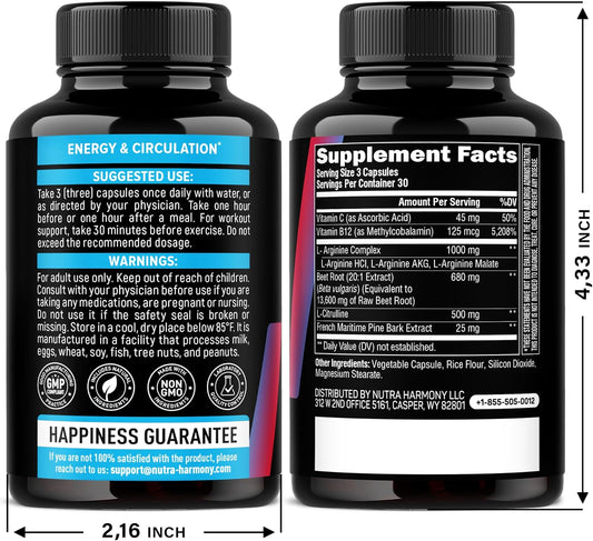 Nitric Oxide Booster Supplement: 6-in-1 complex