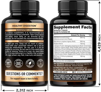 ParaGone Cleanse Complex for Men & Women with Wormwood, Black Walnut, Clove, Astragalus etc.