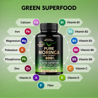 Pure Moringa Leaf Powder for Cortisol Level, Energy & Joint Support
