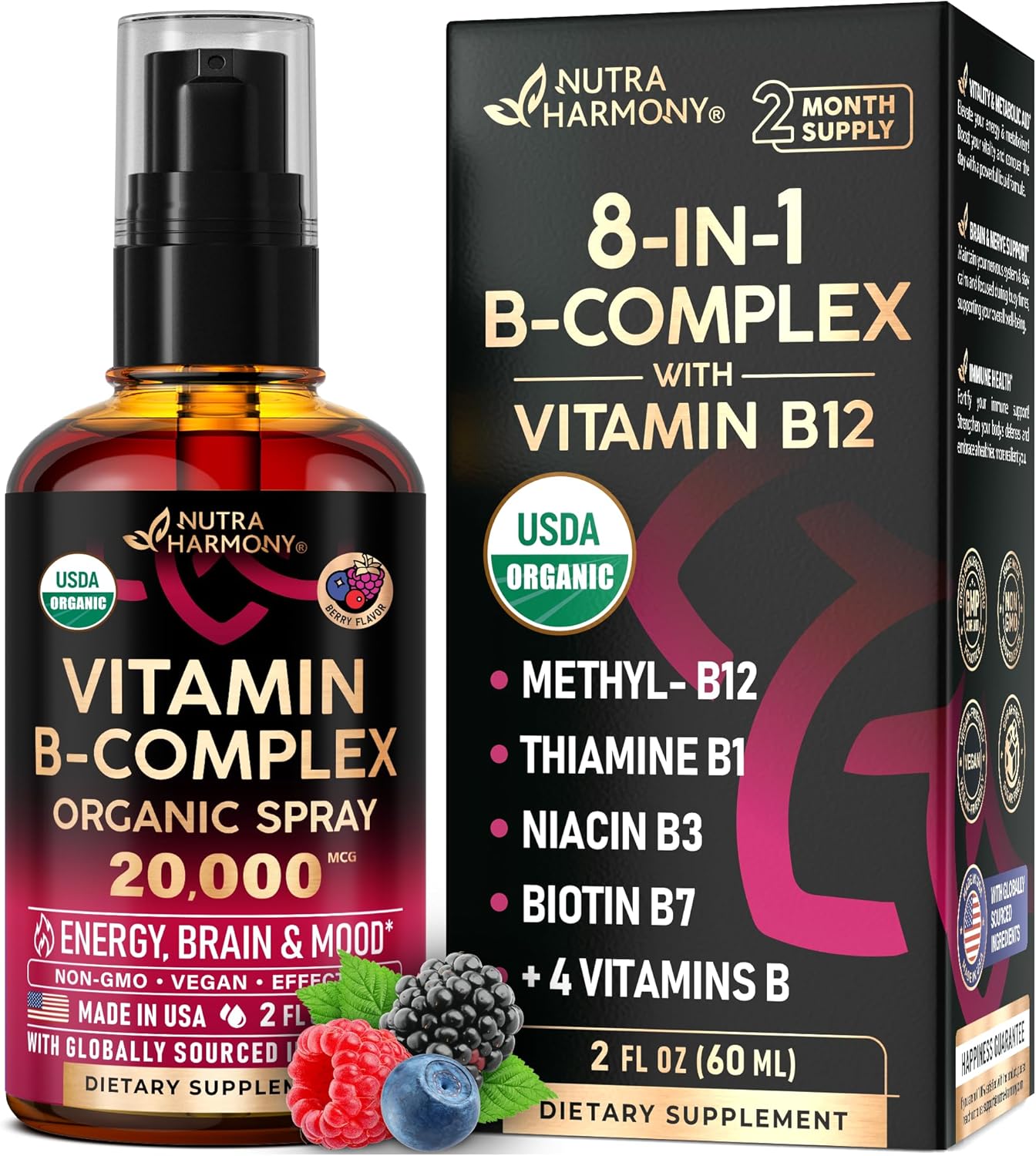 USDA Organic Vitamin B-Complex Liquid Spray