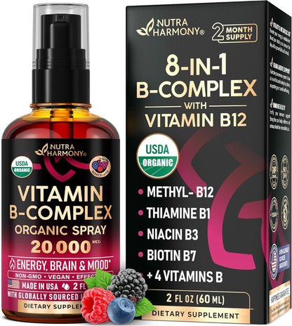 USDA Organic Vitamin B-Complex Liquid Spray