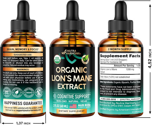 Lion's Mane USDA Organic Drops