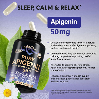 Apigenin 50mg Supplement for Sleep