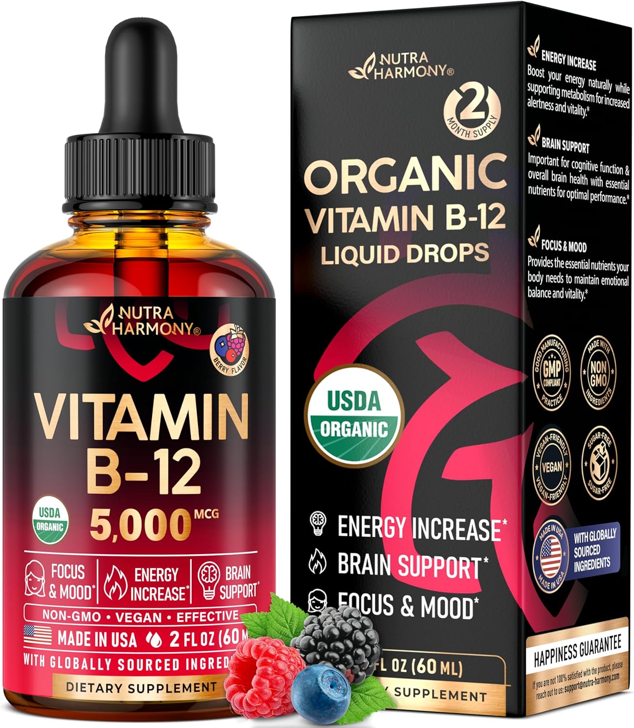 USDA Organic Vitamin B12 Sublingual Drops