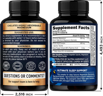 Magnesium Glycinate with Glycine and Taurine for Sleep & Relaxation Support
