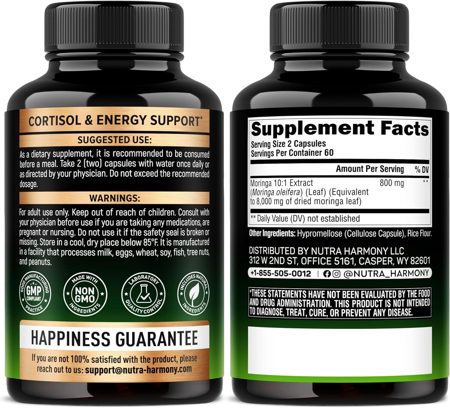 Pure Moringa Leaf Powder for Cortisol Level, Energy & Joint Support