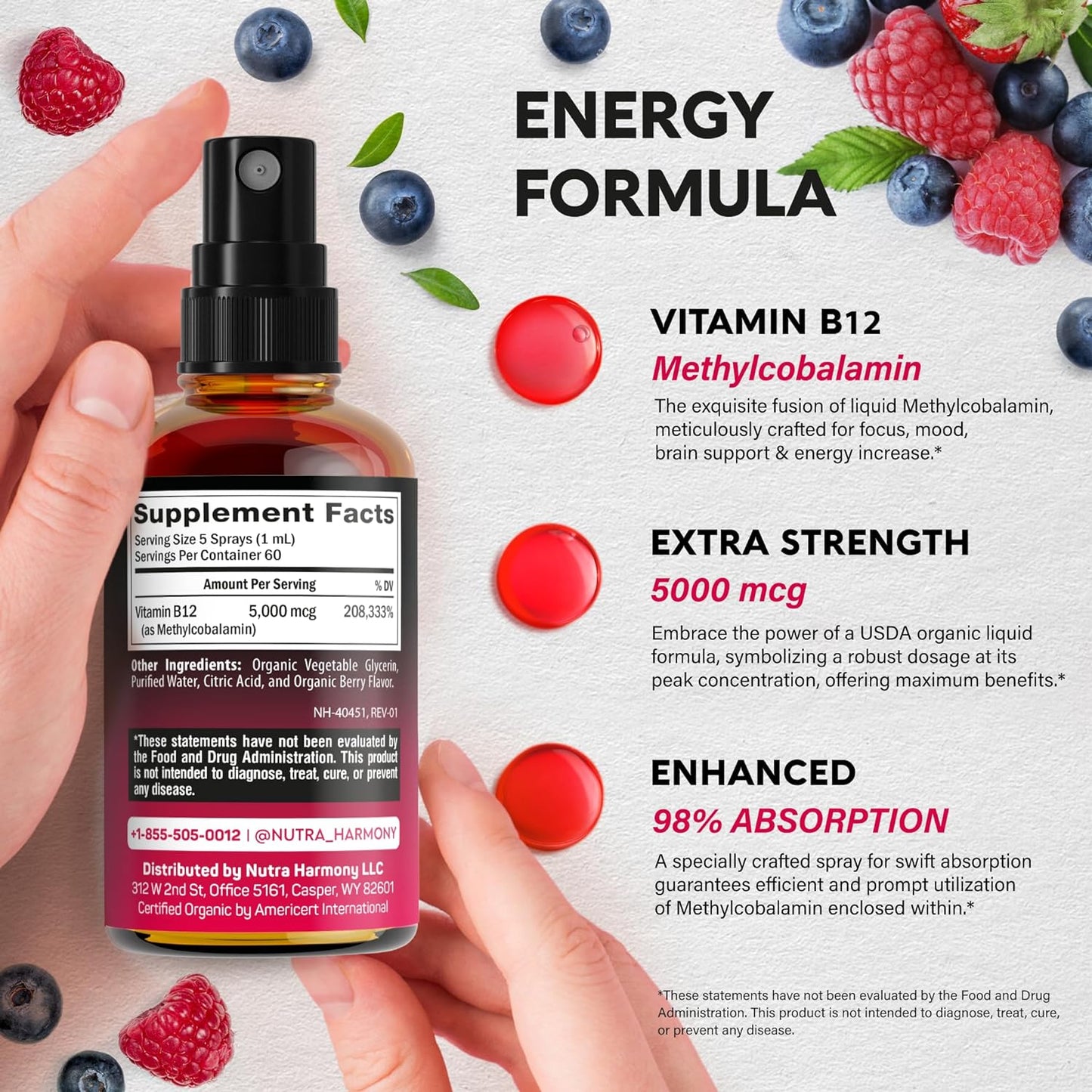 USDA Organic Vitamin B12 Spray