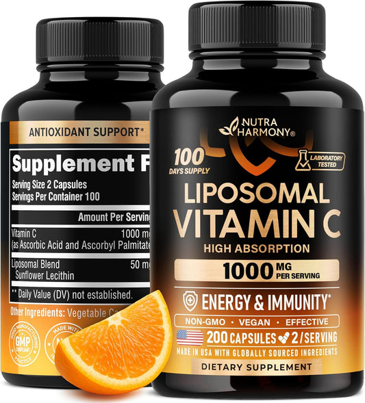 Liposomal Vitamin C 1000 mg - High Absorption & Gentle On Stomach