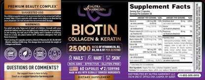Biotin Vitamins with Collagen & Keratin