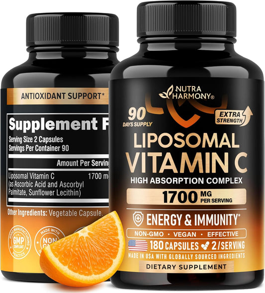 Liposomal Vitamin C 1700 mg - High Absorption Fat Soluble Complex
